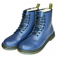 Ботинки Dr Martens  1460 синие с мехом