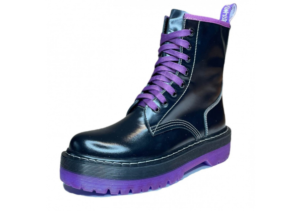 Ботинки Dr Martens  1460 Vetements violet черные
